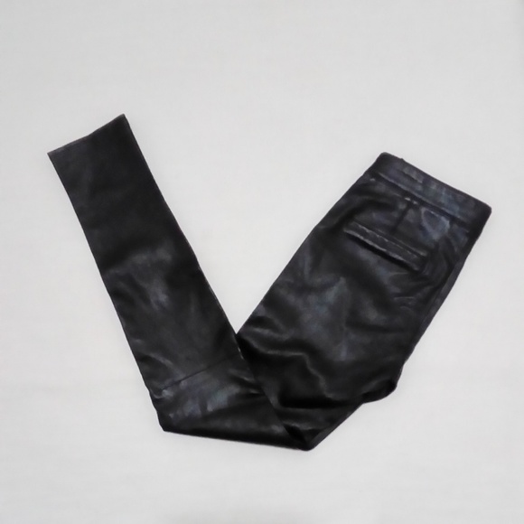 Helmut Lang Stretch Lambskin Leather Leggings sz 6 - Picture 2 of 8